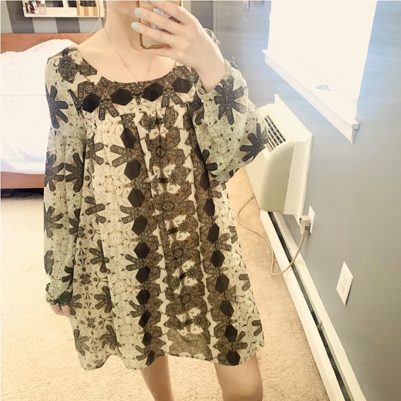 Free People Kaleidoscope Print Sheer Babydoll Tunic Dress - Picture 6 of 9